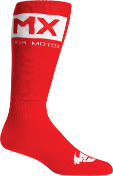 THOR MX Solid Socks - Red/White - Size 6-9 3431-0673