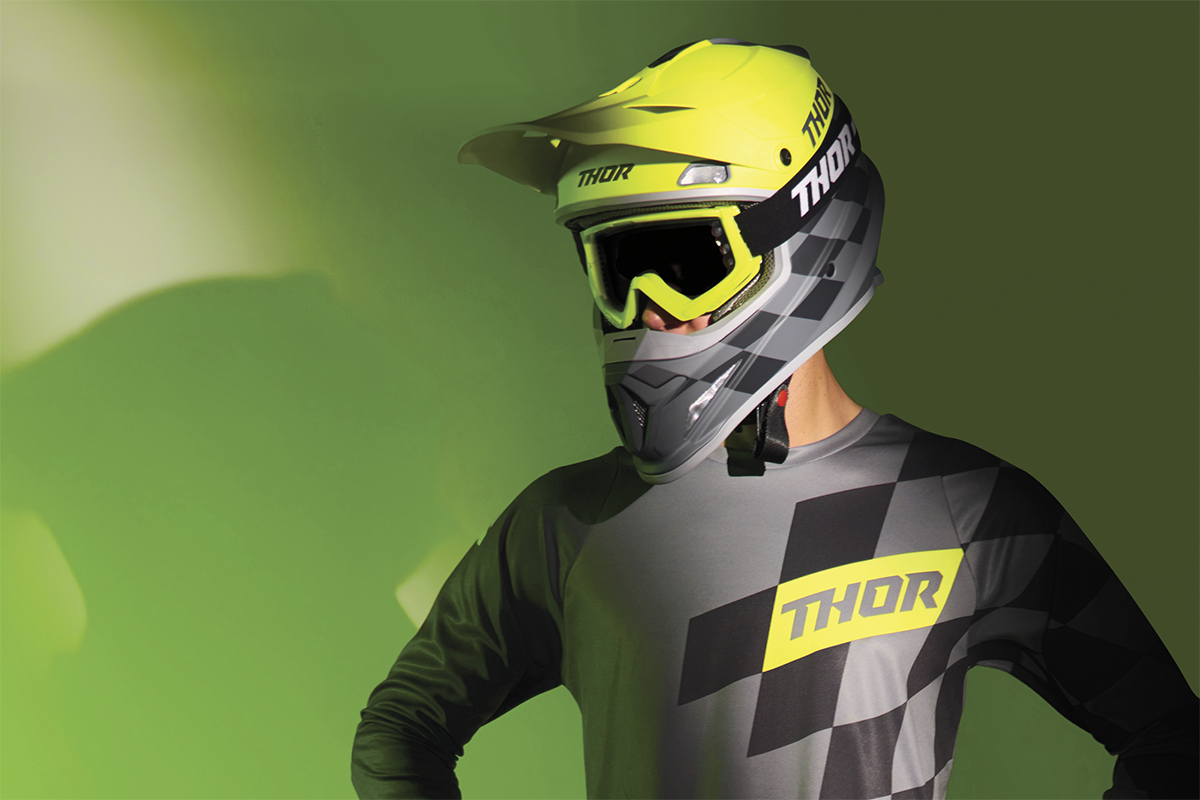 THOR Combat Goggle - Racer - Flo Acid/Black - Clear Lens 2601-2706