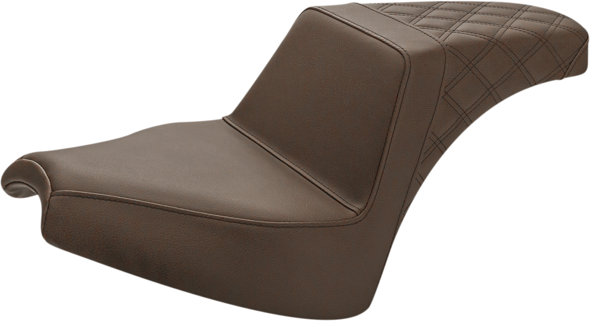 SADDLEMEN Step-Up Seat - Front Smooth/Rear Lattice Stitch - Brown - Chief I21-04-173BR