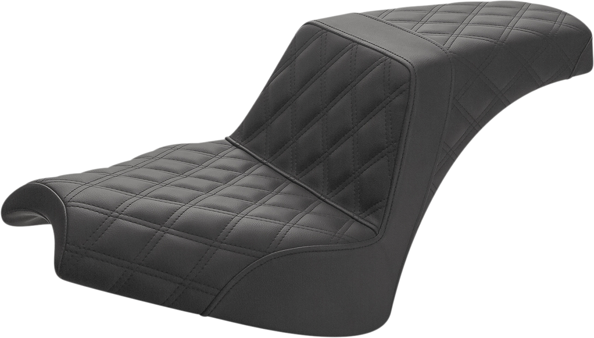 SADDLEMEN Step-Up Seat - Full Lattice Stitch - Black - Chief I21-04-175