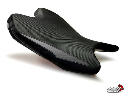 LUIMOTO (Raven Edition) Rider Seat Covers for the YAMAHA YZF-R6 (08-16)