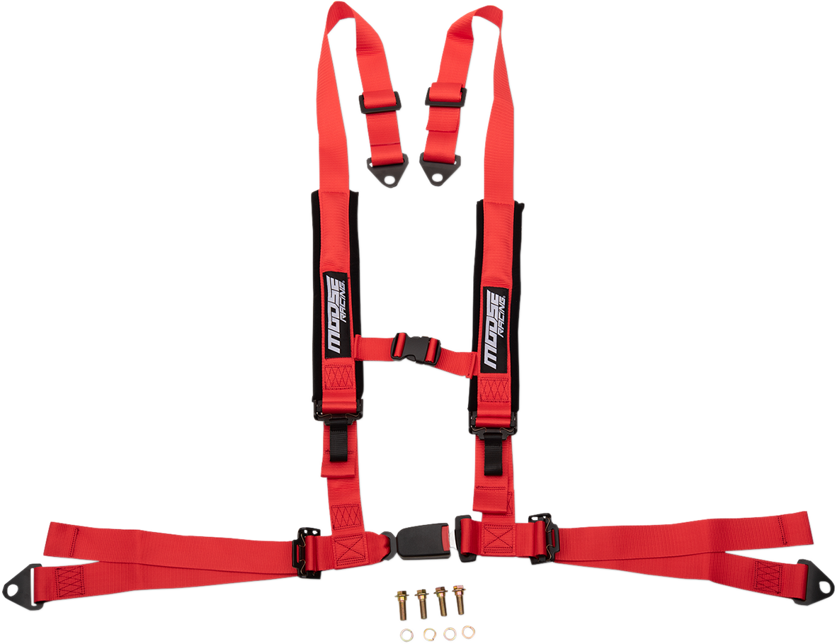 MOOSE OFFROAD Seat Harness - 4 Point - 2x2 - Red 100-4403-PU