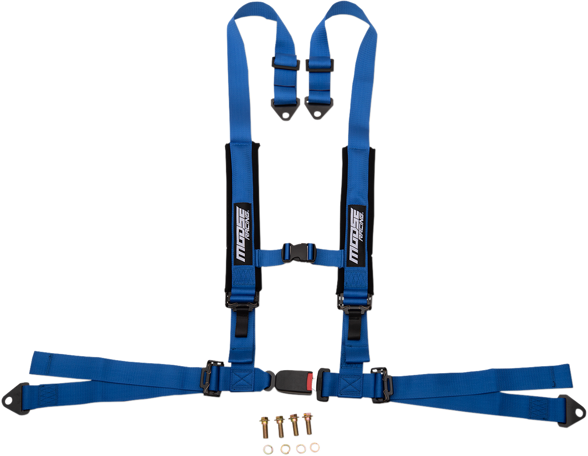 MOOSE OFFROAD Seat Harness - 4 Point - 2x2 - Blue 100-4404-PU