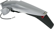 UFO Enduro Rear Fender with Tail Light - Silver/Black KT03043340