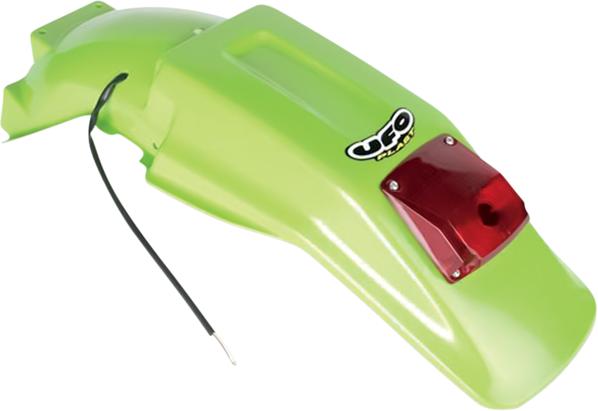 UFO Enduro Rear Fender - With Light - Green KA02715026