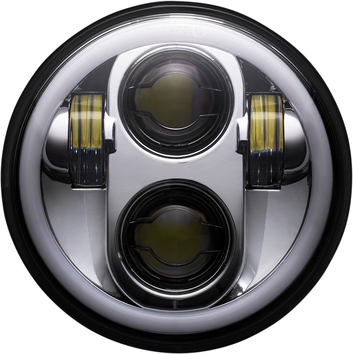 CUSTOM DYNAMICS ProGLOW™ 5-3/4" Headlamp - with Mounting Ring - Chrome PG-575-C