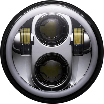CUSTOM DYNAMICS ProGLOW™ 5-3/4" Headlamp - with Mounting Ring - Chrome PG-575-C