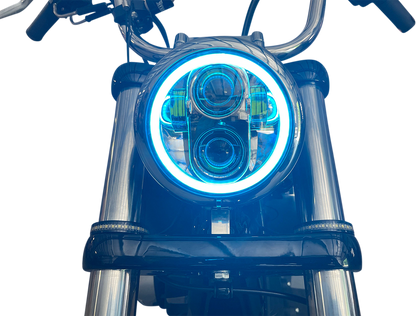 CUSTOM DYNAMICS ProGLOW™ 5-3/4" Headlamp - with Mounting Ring - Chrome PG-575-C