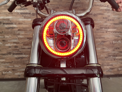 CUSTOM DYNAMICS ProGLOW™ 5-3/4" Headlamp - with Mounting Ring - Chrome PG-575-C