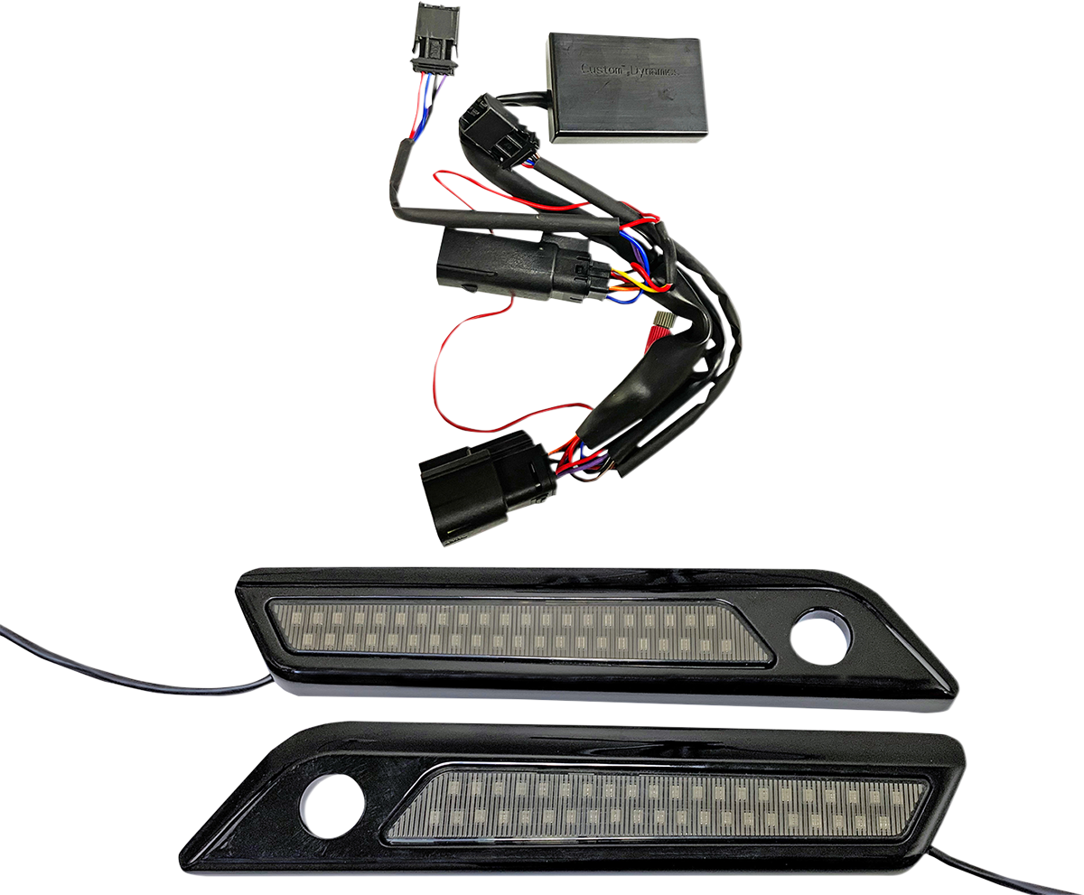 CUSTOM DYNAMICS Latch Light - Saddlebag - Dual Color - Smoke - Black CD-SBL-DC-SB