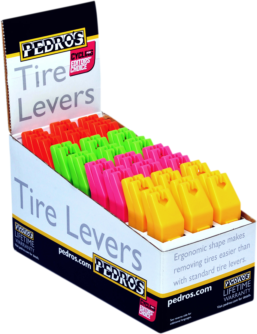 PEDRO'S Tire Levers Display - 4-Color - 24 Pack 6400100
