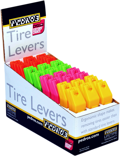 PEDRO'S Tire Levers Display - 4-Color - 24 Pack 6400100