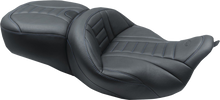 MUSTANG One-Piece Deluxe Touring Seat - Black w/ Sky Blue Stitching - FL '08-'25 79006SB