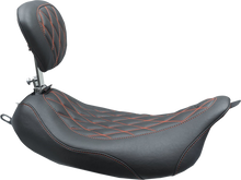 MUSTANG Wide Tripper™ Solo Seat - w/ Drivers Backrest - Black w/ American Beauty Red Stitching - FL '08-'25 79727AB