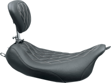 MUSTANG Wide Tripper™ Solo Seat - w/ Drivers Backrest - Black w/ Gun Metal Stitching - FL '08-'25 79727GM