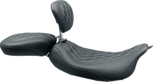 MUSTANG Wide Tripper™ Solo Seat - w/ Drivers Backrest - Black w/ Gun Metal Stitching - FL '08-'25 79727GM