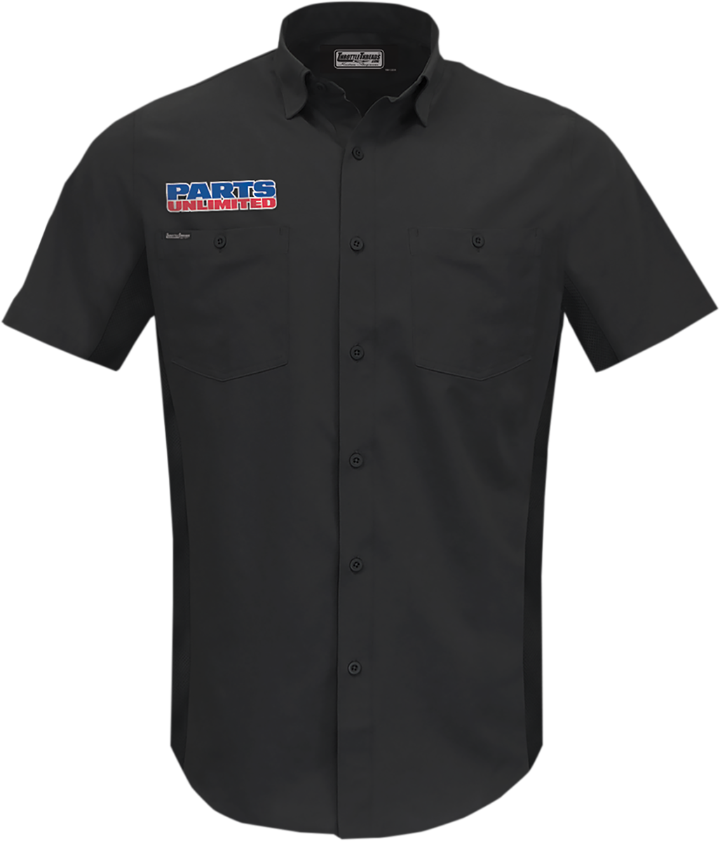THROTTLE THREADS Parts Unlimited Vented Shop Shirt - Black - 4XL PSU37ST26BK4X