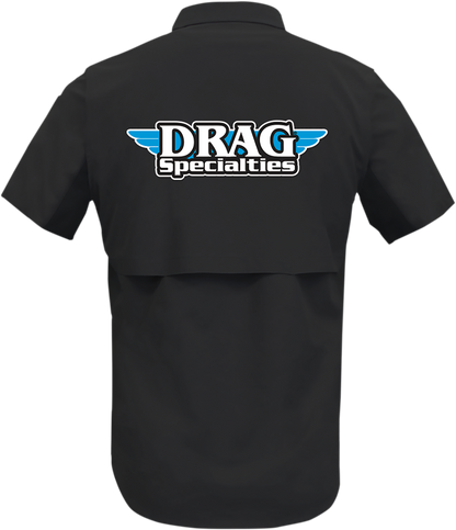 THROTTLE THREADS Drag Specialties Vented Shop Shirt - Black - XL DRG31ST26BKXL