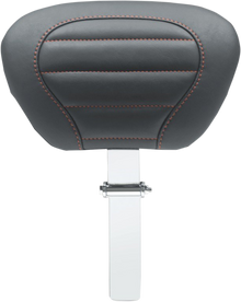 MUSTANG Deluxe Driver Backrest - Black w/ American Beauty Red Stitching - FLT/FLH '08-'25 79012AB