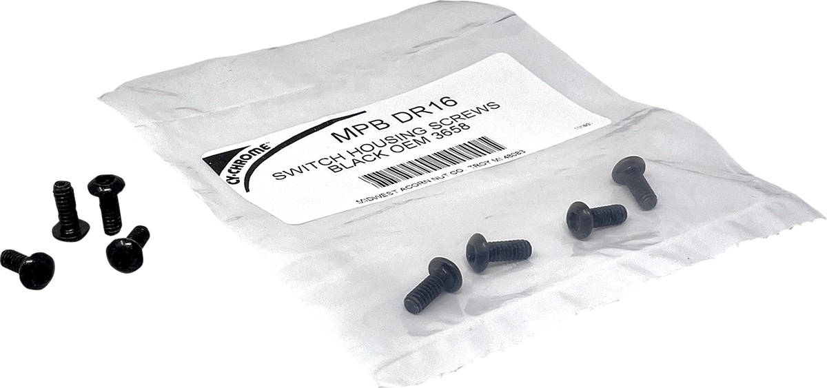 DRAG SPECIALTIES Screw Kit - Switch Housing - Black MPBDR16