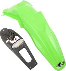UFO Enduro Rear Fender - with Light - Green KA03791-026