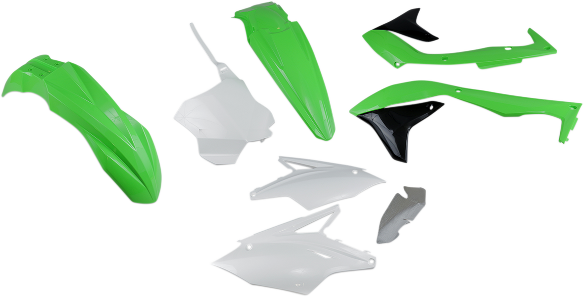 UFO Replacement Body Kit - OEM Green/White/Black - Kawasaki - KXF '18 KAKIT226-999