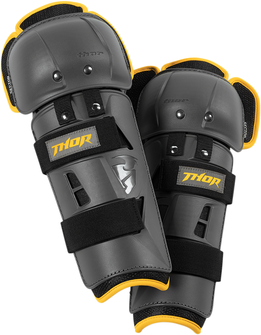 THOR Sector GP Knee Guards - Charcoal/Yellow 2704-0429