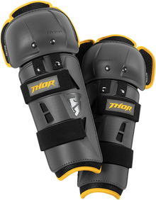 THOR Youth Sector GP Knee Guards - Charcoal/Yellow 2704-0430