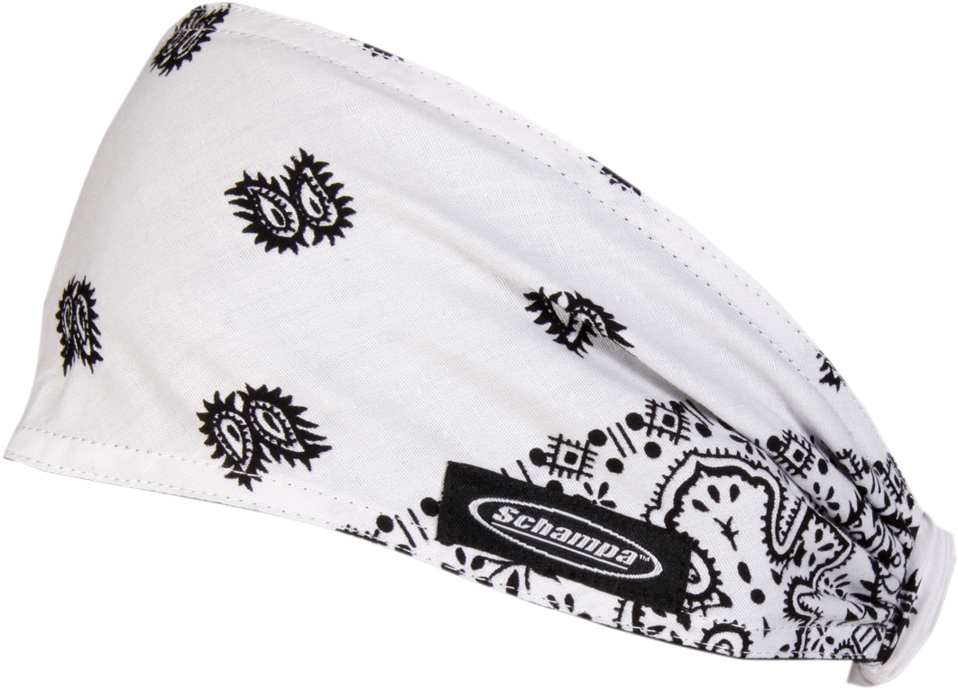SCHAMPA & DIRT SKINS Mini Doo-Z Headwrap - White/Black Paisley DZ02-208