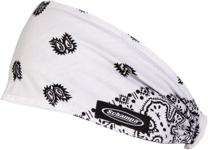 SCHAMPA & DIRT SKINS Mini Doo-Z Headwrap - White/Black Paisley DZ02-208