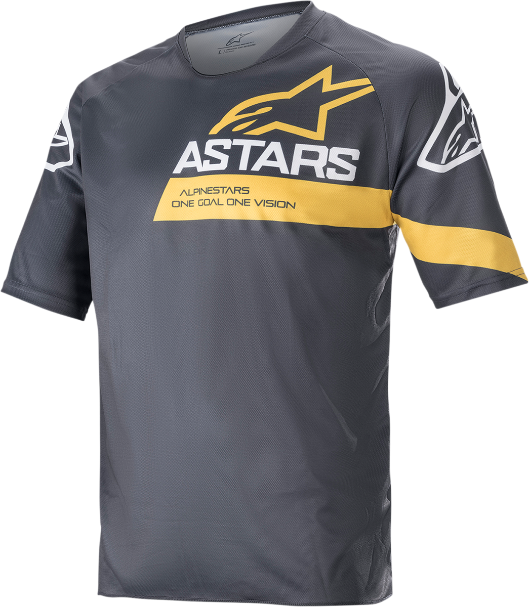 ALPINESTARS Racer V3 Short-Sleeve Jersey - Anthracite/Sulphur Yellow - Medium 1762922-1619-MD