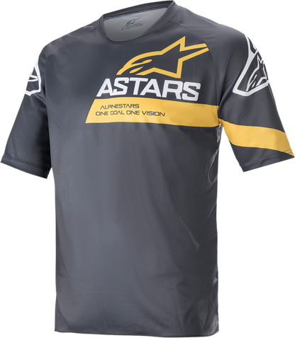 ALPINESTARS Racer V3 Short-Sleeve Jersey - Anthracite/Sulphur Yellow - Medium 1762922-1619-MD