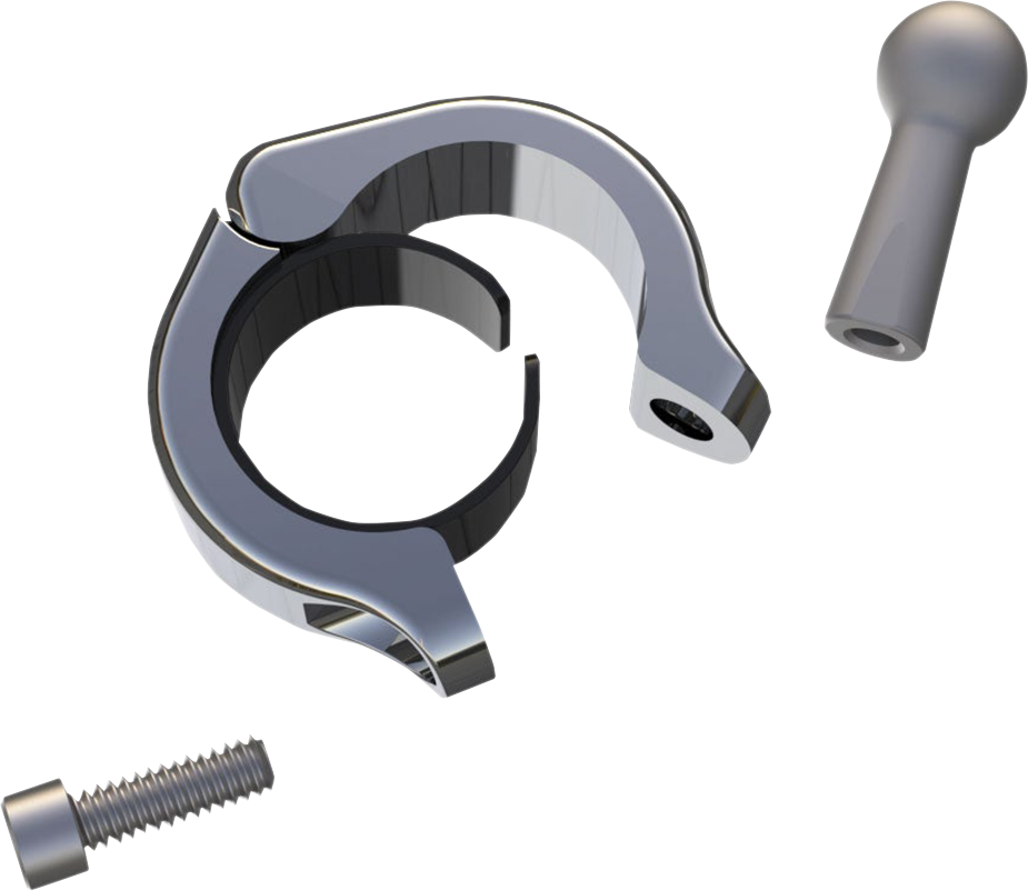 CIRO Aluminum Clamp Kit - Ball Mount - 1-1/8" - 1-1/4" Handlebars - Chrome 50138