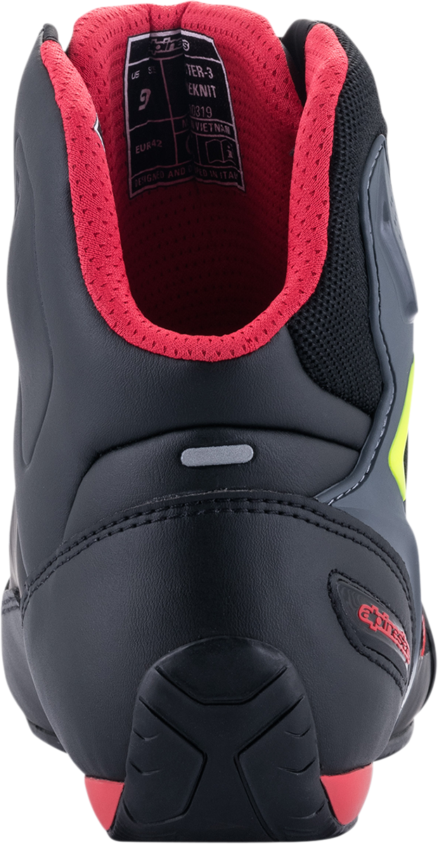 ALPINESTARS Faster-3 Rideknit® Shoes - Black/Red/Yellow - US 11.5 / EU 45 251031913611.5