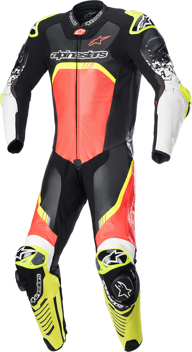 ALPINESTARS GP Tech v4 Leather Suit - Black/Red/Yellow Fluo - US 42 / EU 52 3156822-1355-52