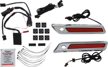 CUSTOM DYNAMICS Latch Light - Saddlebag - Dual Color - Red - Chrome CD-SBL-DC-RC