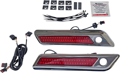 CUSTOM DYNAMICS Latch Light - Saddlebag - Dual Color - Red - Chrome CD-SBL-DC-RC