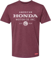 HONDA APPAREL Honda Motor Company T-Shirt - Maroon - Small NP21S-M3022-S