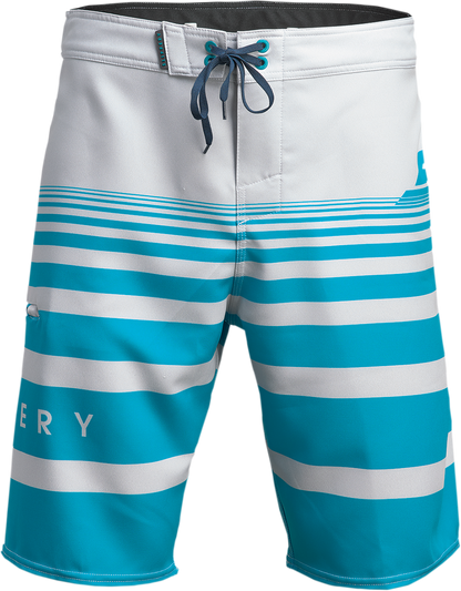 SLIPPERY Glide Board Shorts - Gray/Aqua - US 30 3230-0242