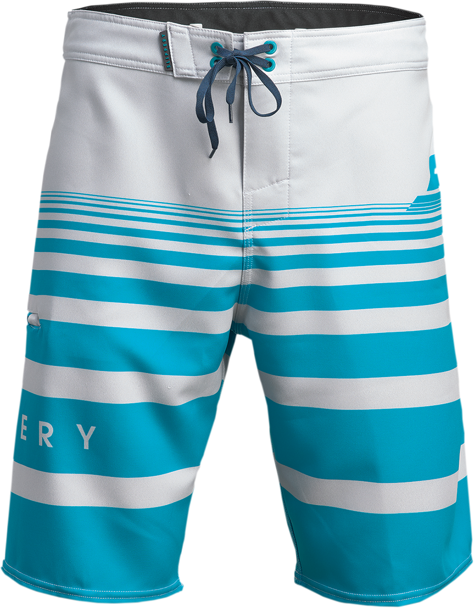 SLIPPERY Glide Board Shorts - Gray/Aqua - US 34 3230-0244