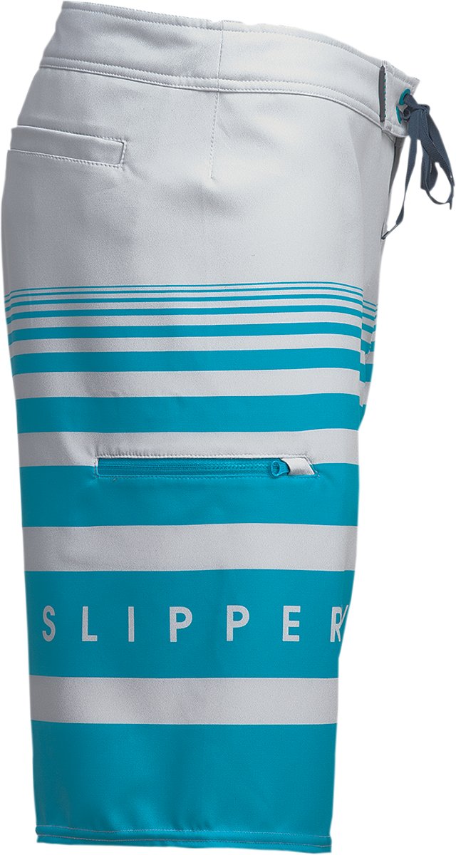 SLIPPERY Glide Board Shorts - Gray/Aqua - US 34 3230-0244