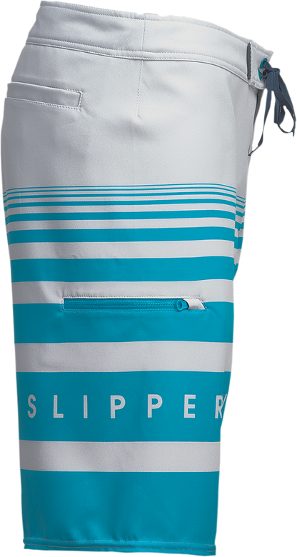 SLIPPERY Glide Board Shorts - Gray/Aqua - US 36 3230-0245
