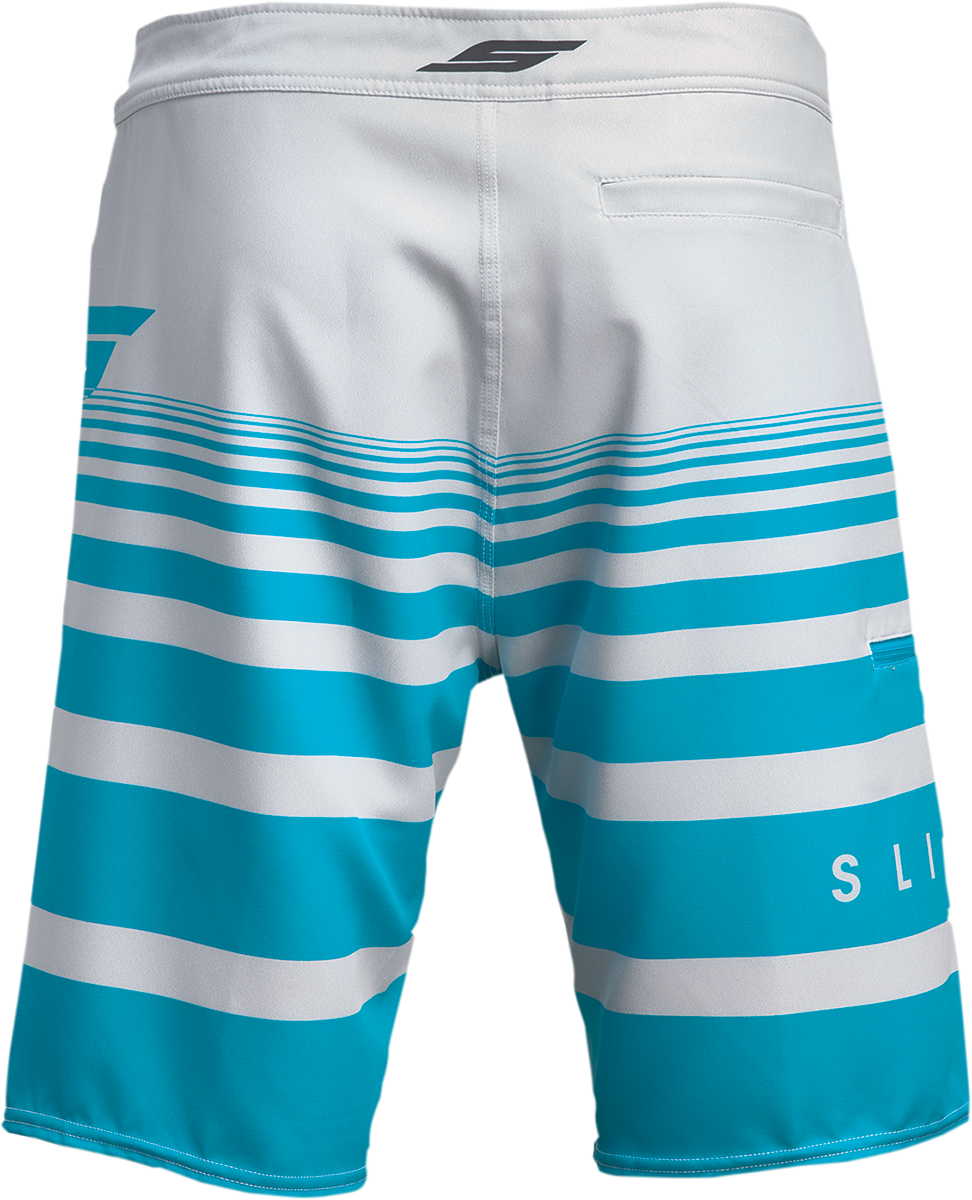 SLIPPERY Glide Board Shorts - Gray/Aqua - US 30 3230-0242
