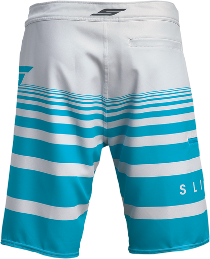 SLIPPERY Glide Board Shorts - Gray/Aqua - US 30 3230-0242