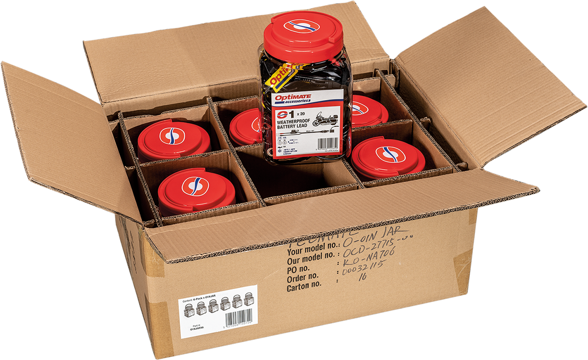 TECMATE Battery Lead with Ring Terminal - 12V - Fused - 6 Jars O-01NJARX6
