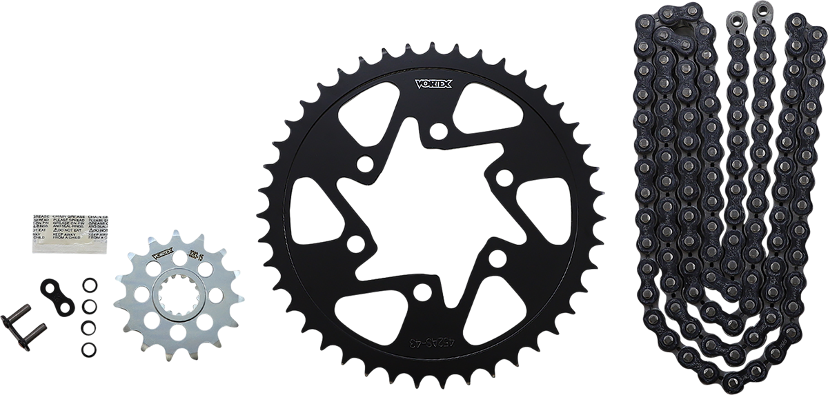 VORTEX Chain and Sprocket Kit - GFRS - Black - Kawasaki Ninja ZX-6R CK4103