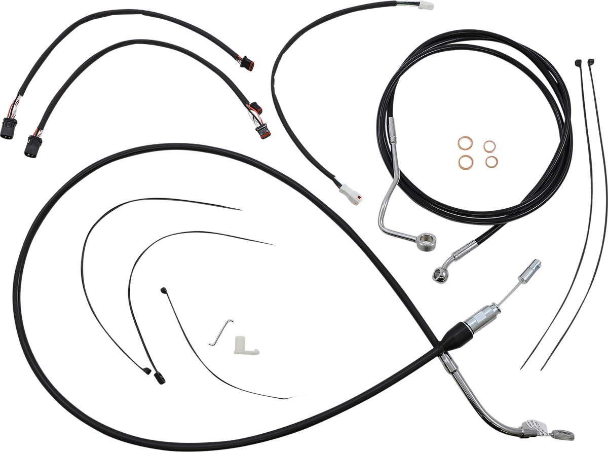 MAGNUM SHIELDING XR Handlebar Installation Kit - 15"-17" Ape Hangers - '21 FLH - Black/Chrome 4891172