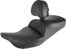 SADDLEMEN Roadsofa™ Seat - Heated - w/ Backrest - Black Stitching - FLH/FLT '08-'24 808-07B-187BRHC