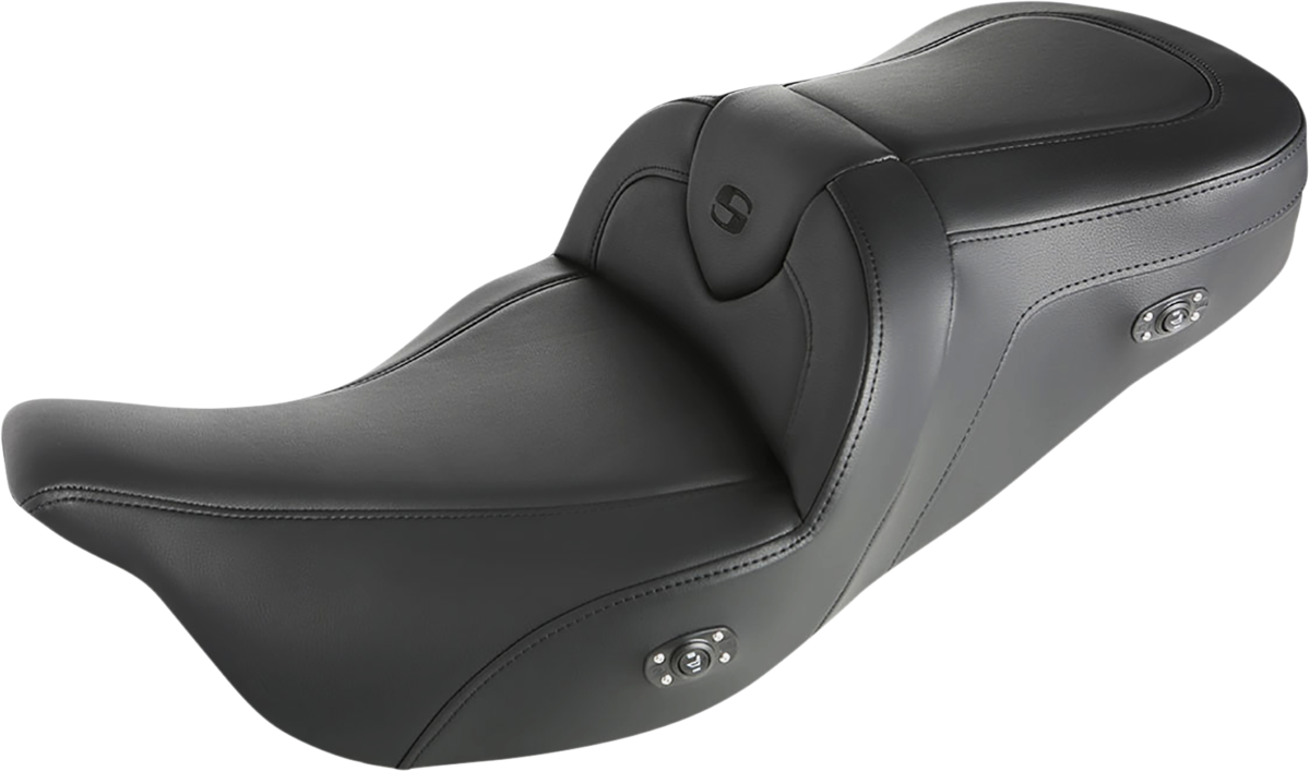 SADDLEMEN Roadsofa™ Seat - Heated - w/o Backrest - Black Stitching - FLH/FLT '08-'24 808-07B-187HCT