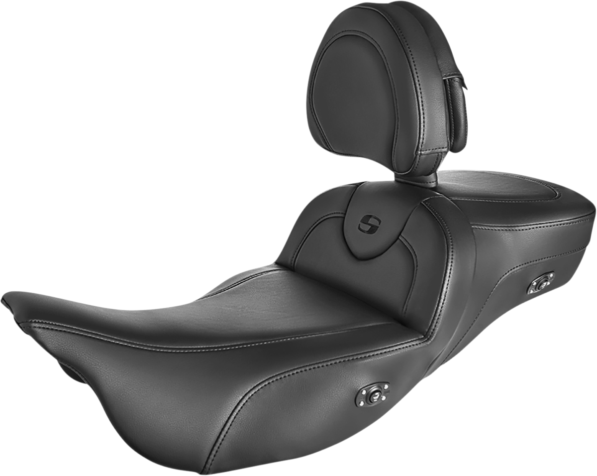SADDLEMEN Roadsofa™ Extended Reach Heated Seat - Black - w/ Backrest - FL '08-'24 808-07B-188BRHC